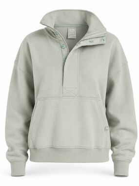 NWT POPFLEX Ooey Gooey Crop Half Zip Pullover | Light Sage | S/M | Ultra Soft